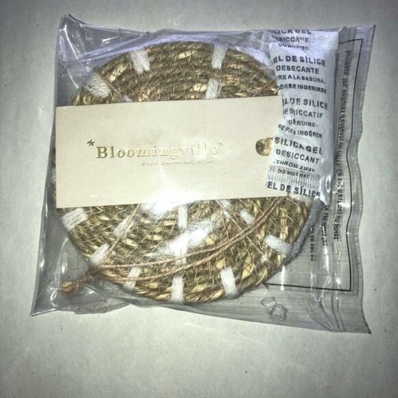 Bloomingville Woven Seagrass Drinking Coasters 4‎ Pack Handwoven India New Gift - Picture 3 of 4